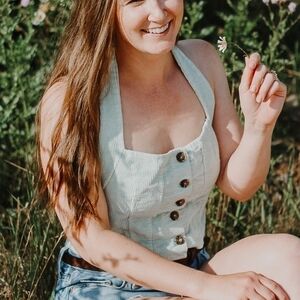 Vintage Don't Ask Why Y2K Corduroy Halter Crop Top